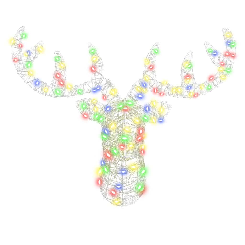 Rudolf hode med 140 LED fargerik 68 x 36,5 x 62,5 cm Akryl
