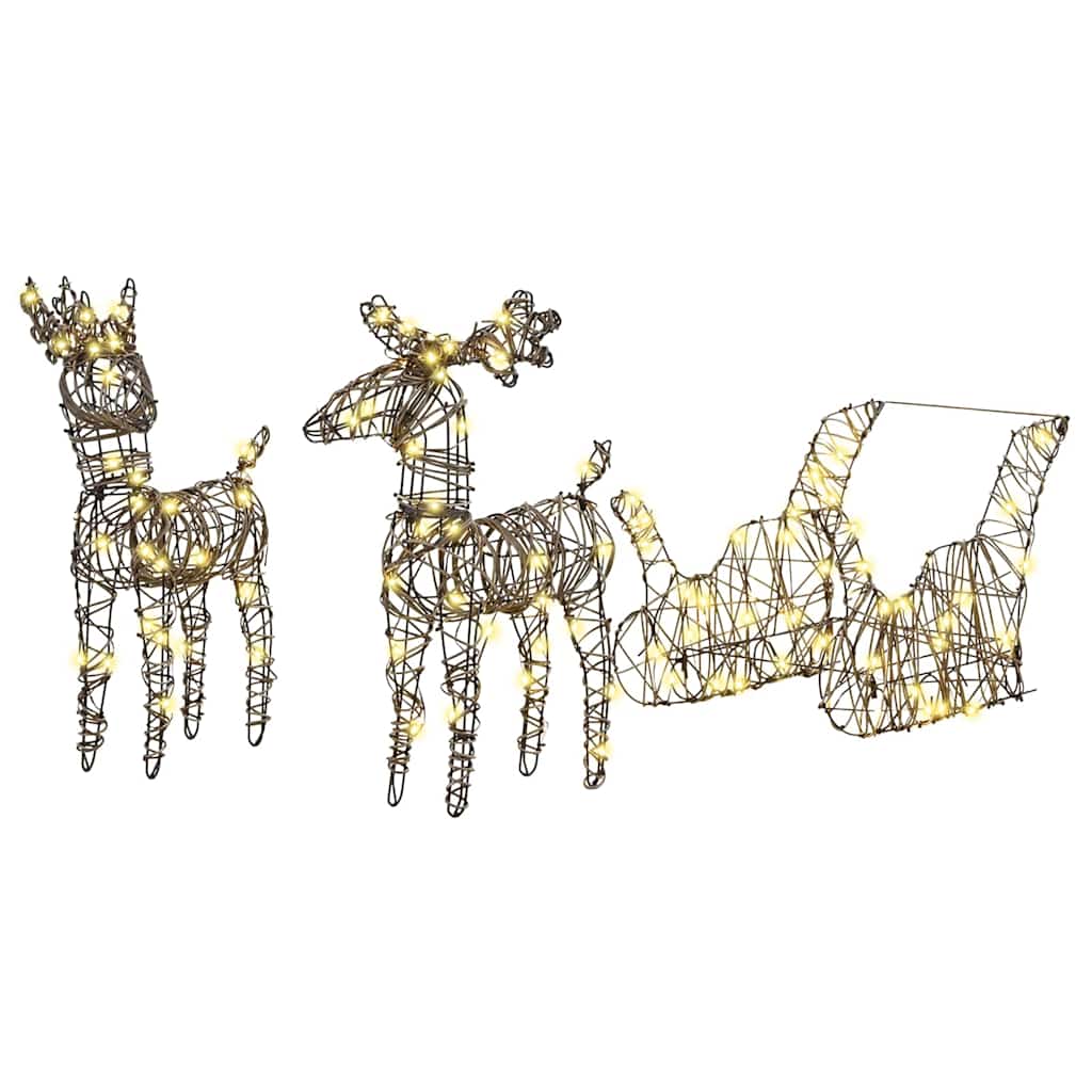 Reinsdyr Trekke Slede Varmhvit 53 x 28 x 33 cm Rotting