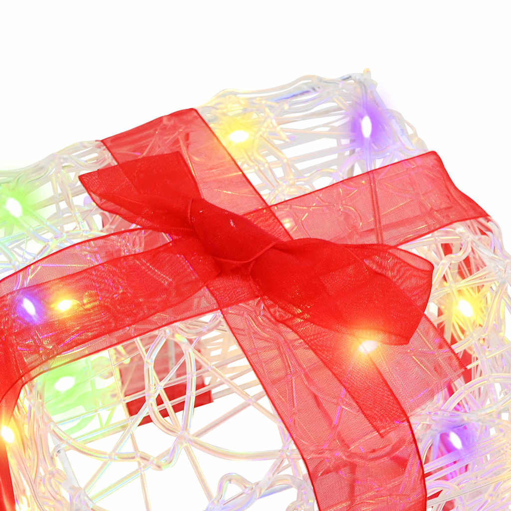 Gaveeske med 60 LED 3 pcs Flerfarget 20 x 20 x 20 cm Akryl