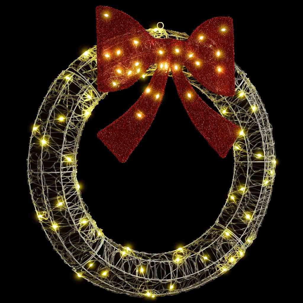 Krans med 80 LED Varmhvit 92 x 92 x 9,5 cm Akryl