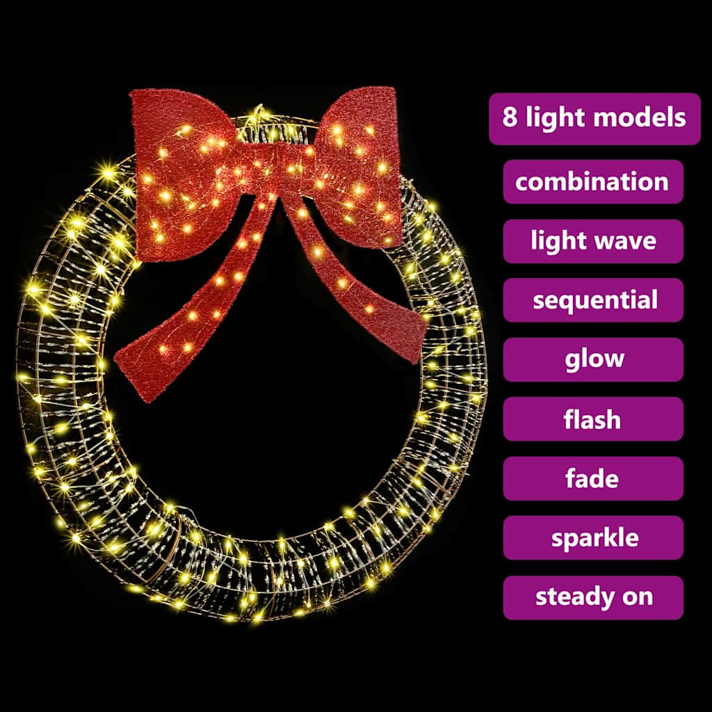 Krans med 150 LED Varmhvit 121 x 121 x 10 cm PET