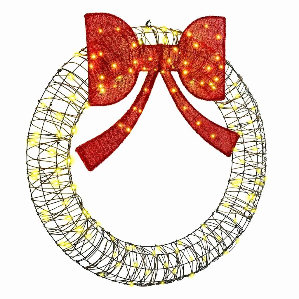 Krans med 150 LED Varmhvit 121 x 121 x 10 cm Rotting