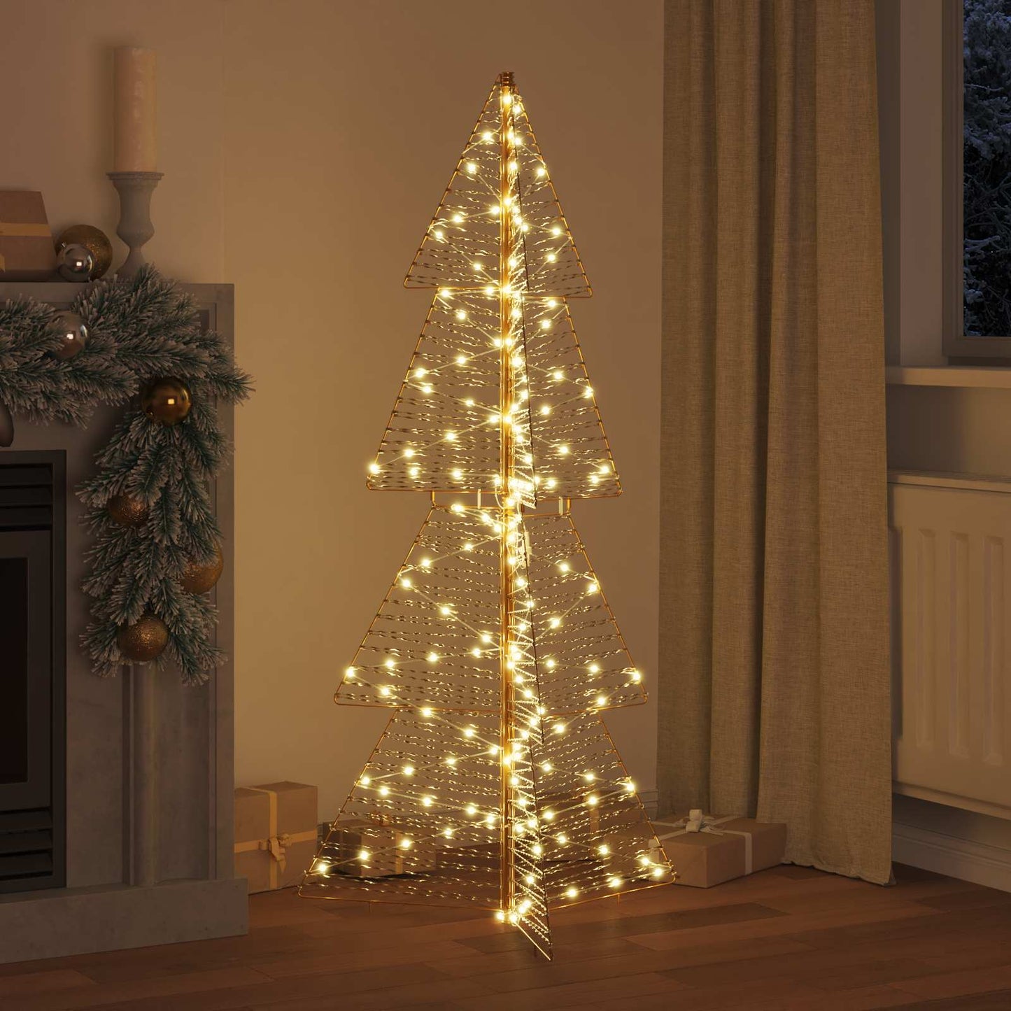 Juletre med 160 LED Varmhvit 150 cm PET