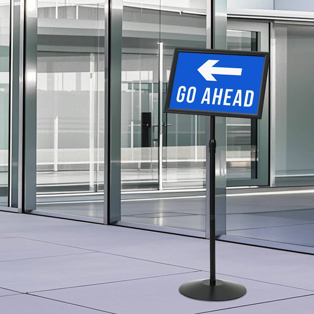 Pedestal plakatstativ sølv a3 PVC og stål