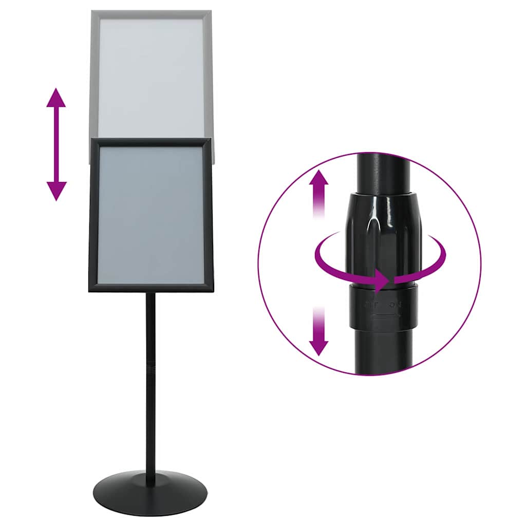 Pedestal plakatstativ sølv a3 PVC og stål