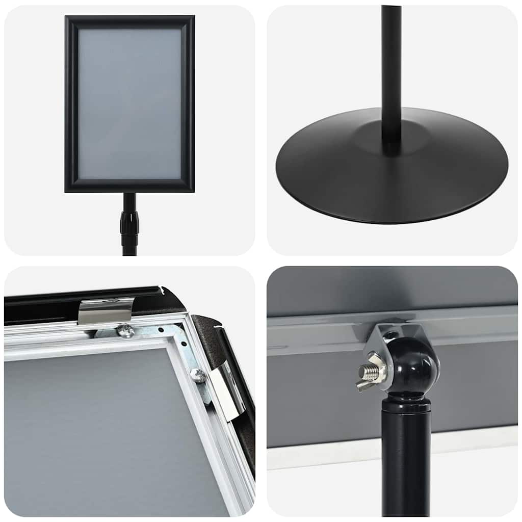 Pedestal plakatstativ sølv a4 PVC og stål