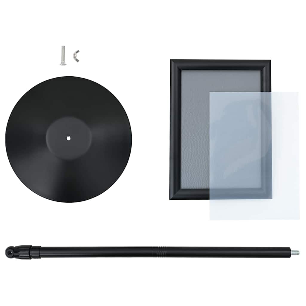 Pedestal plakatstativ sølv a4 PVC og stål