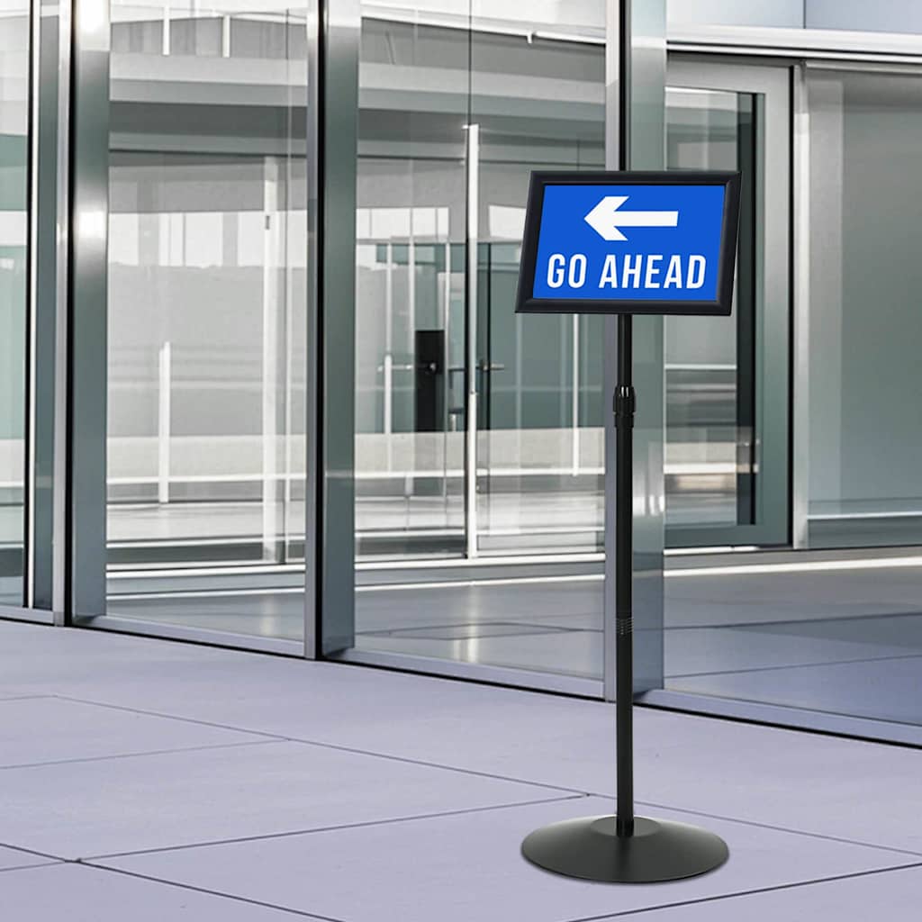 Pedestal plakatstativ sølv a4 PVC og stål