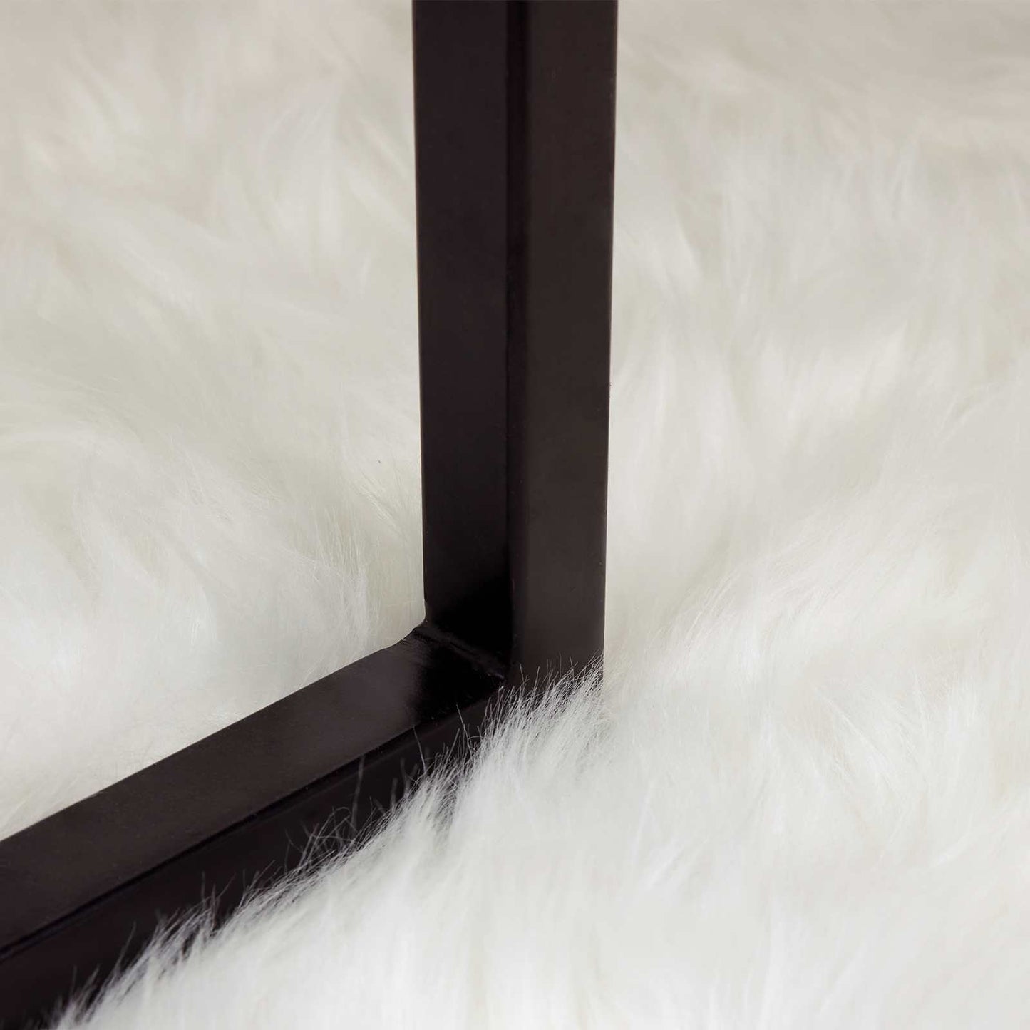 Faux Skinnmatte Tafalla Hvit 120 x 120 cm Polyester