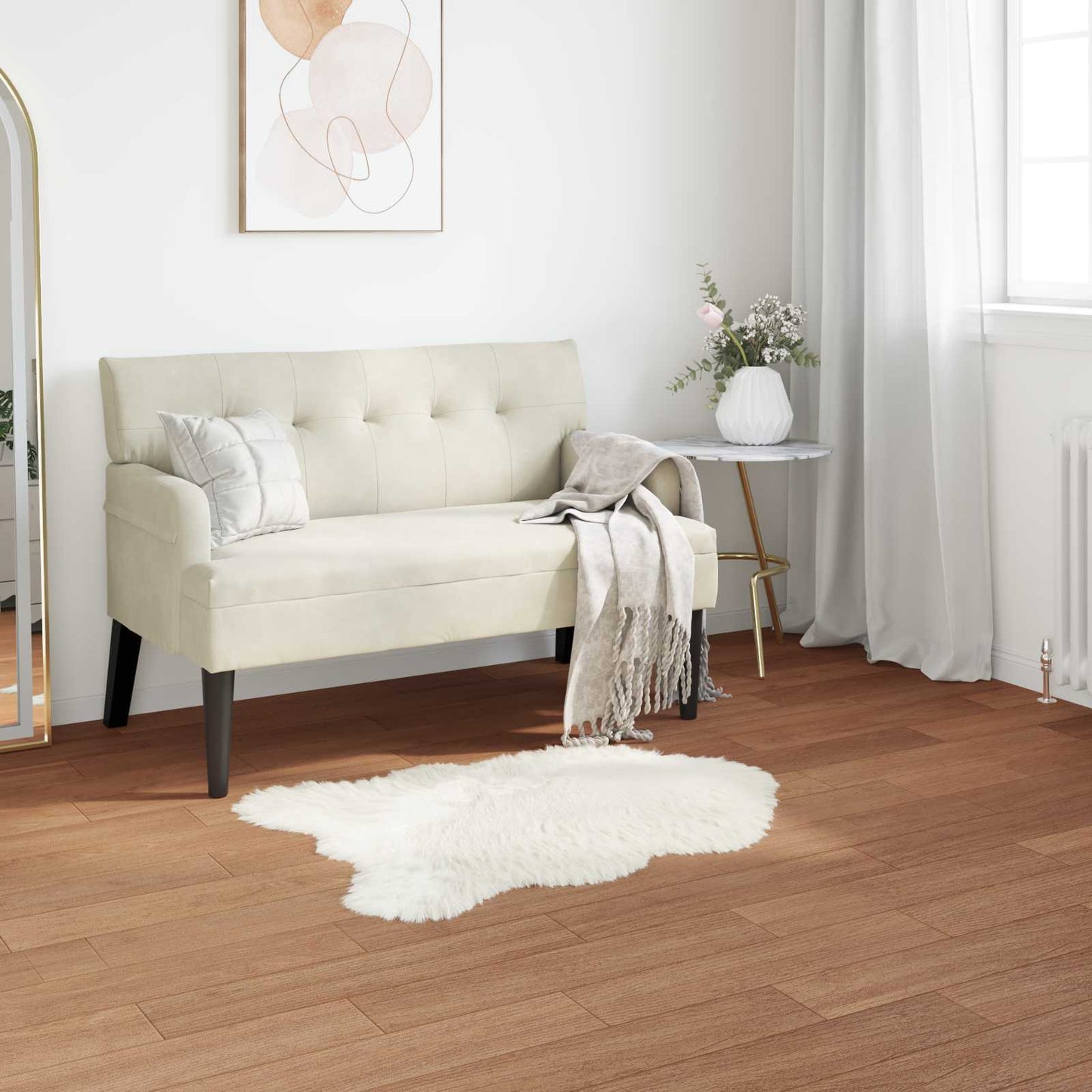 Fusk saueskinnteppe TAFALLA Hvit 60 x 90 cm Polyester