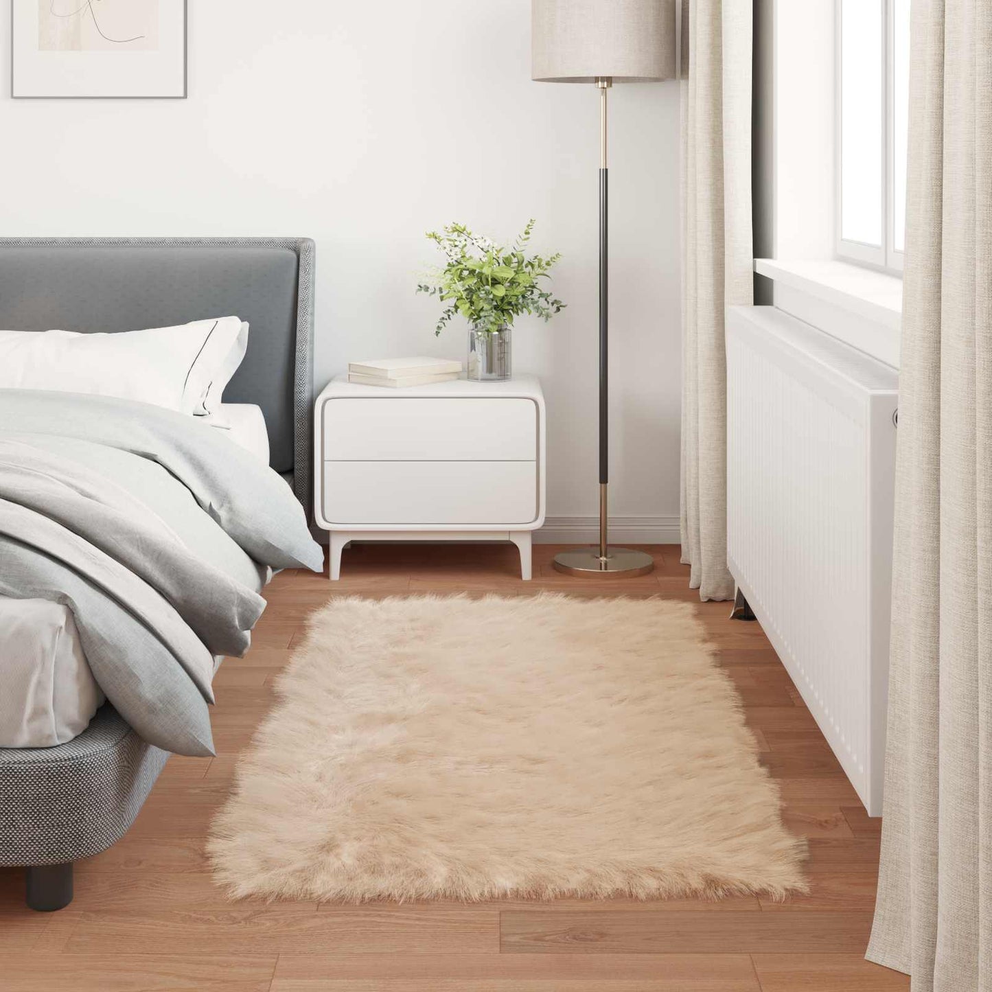 Fusk saueskinnteppe TAFALLA Beige 60 x 110 cm Polyester