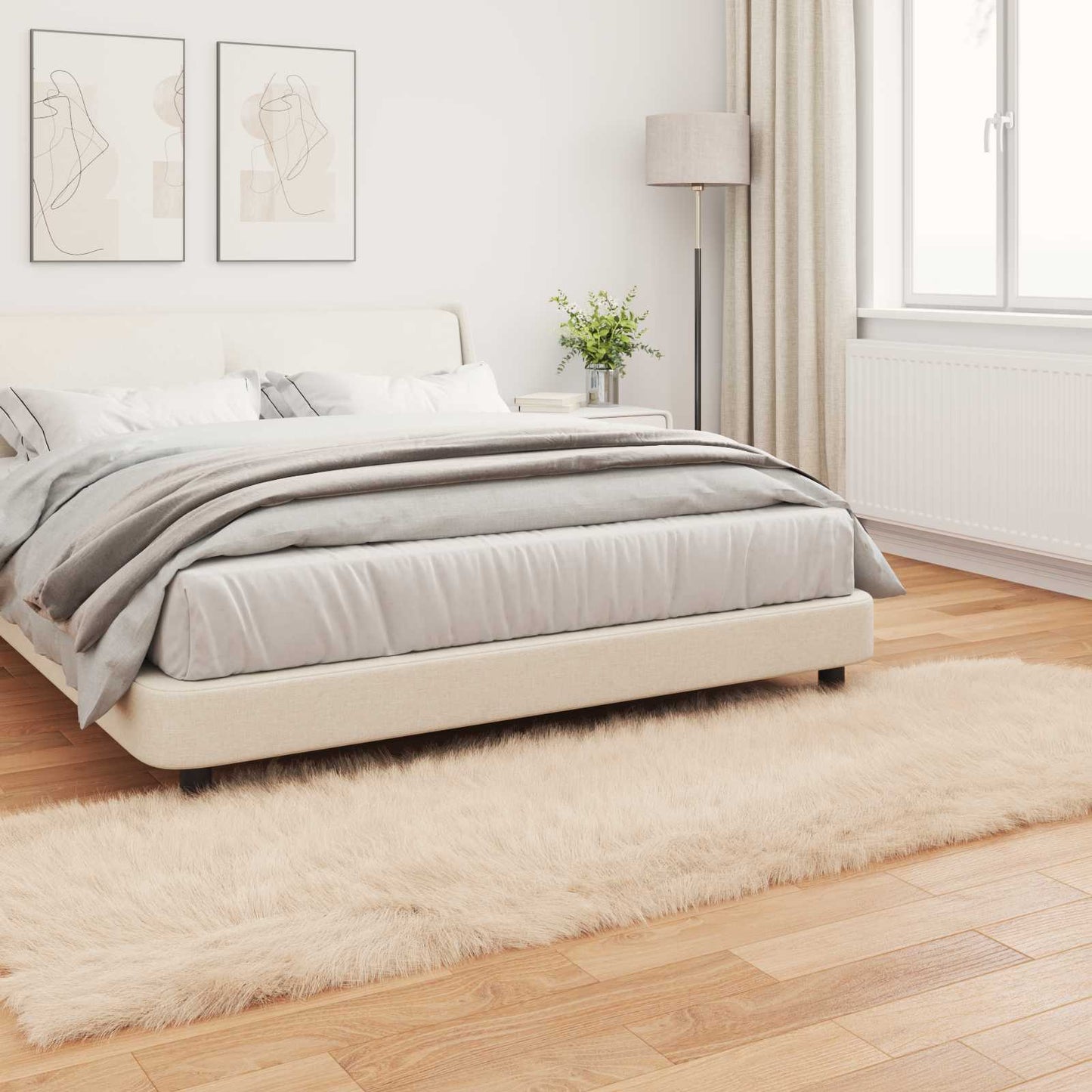 Fusk saueskinnteppe TAFALLA Beige 80 x 250 cm Polyester
