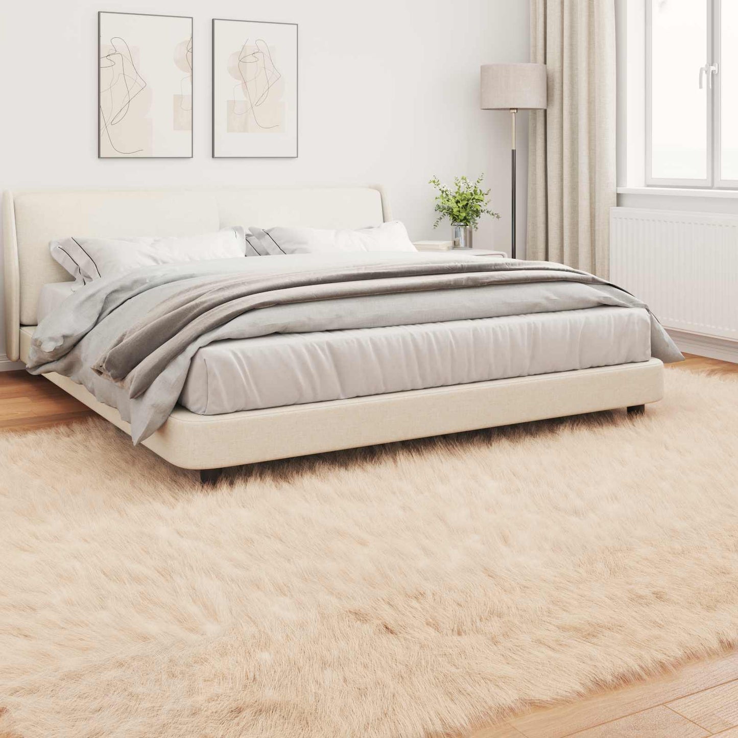 Fusk saueskinnteppe TAFALLA Beige 200 x 280 cm Polyester