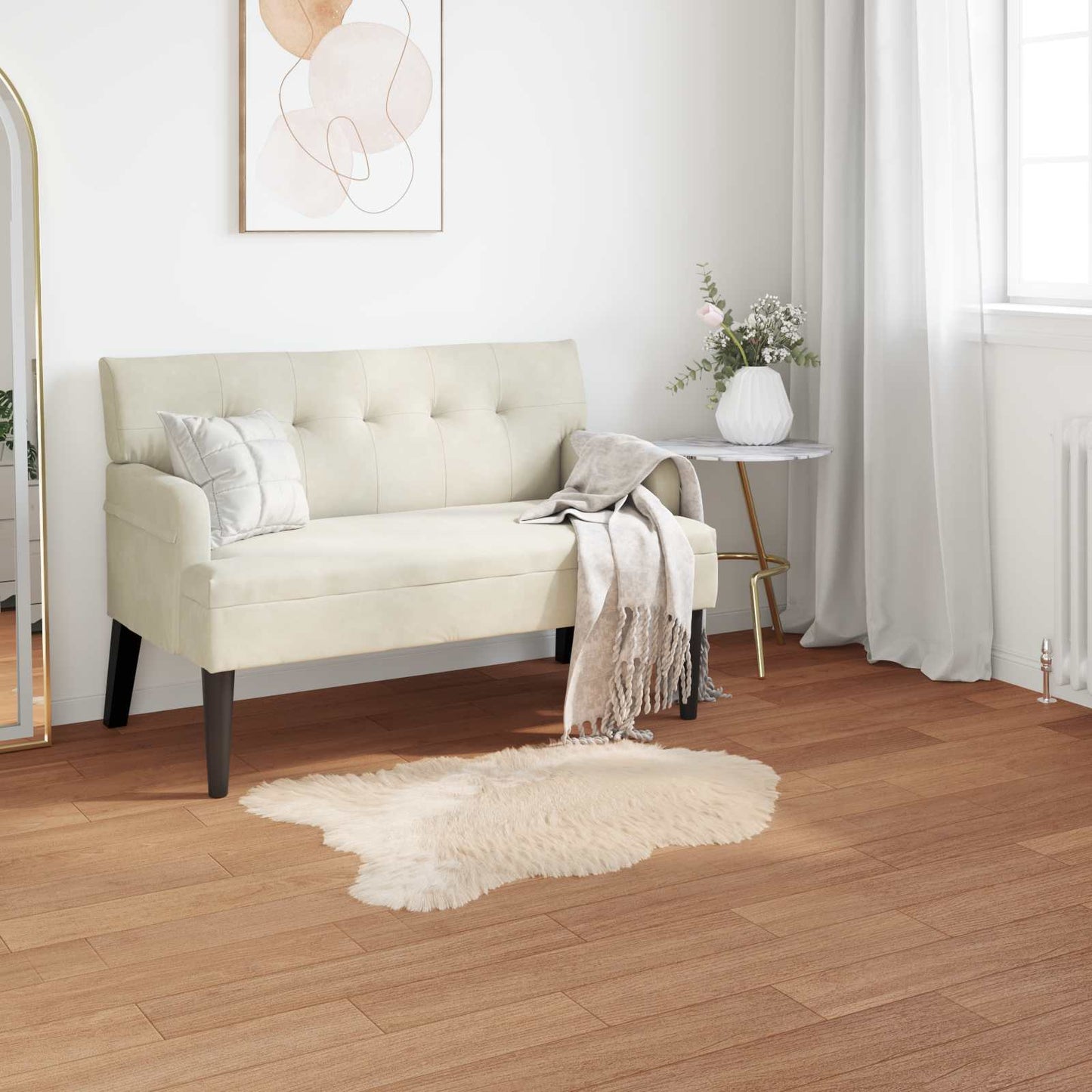 Fusk saueskinnteppe TAFALLA Beige 50 x 80 cm Polyester