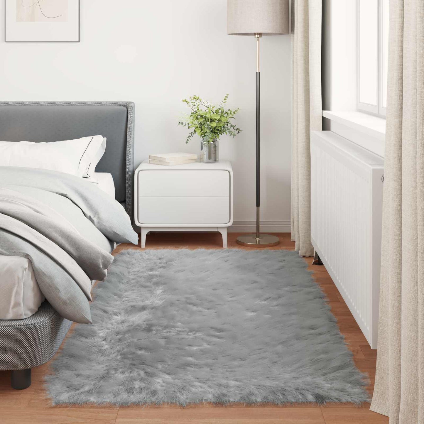 Fusk saueskinnteppe TAFALLA Grå 100 x 200 cm Polyester