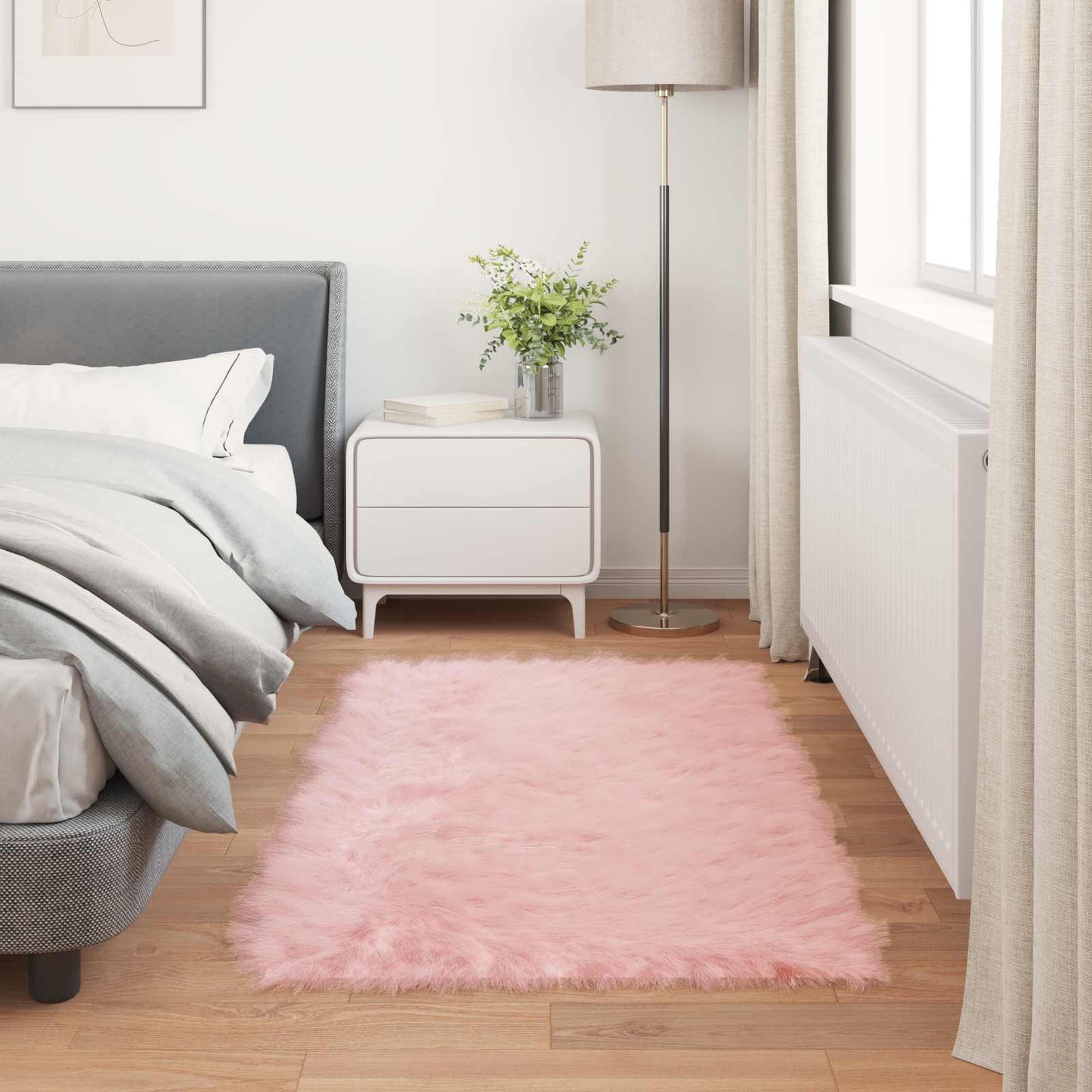 Fusk saueskinnteppe TAFALLA Rosa 80 x 150 cm Polyester