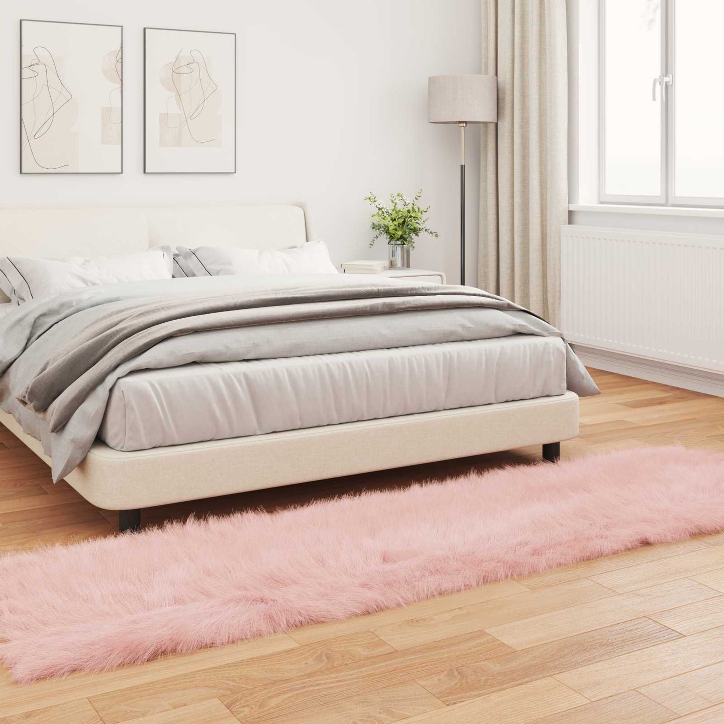 Fusk saueskinnteppe TAFALLA Rosa 80 x 250 cm Polyester