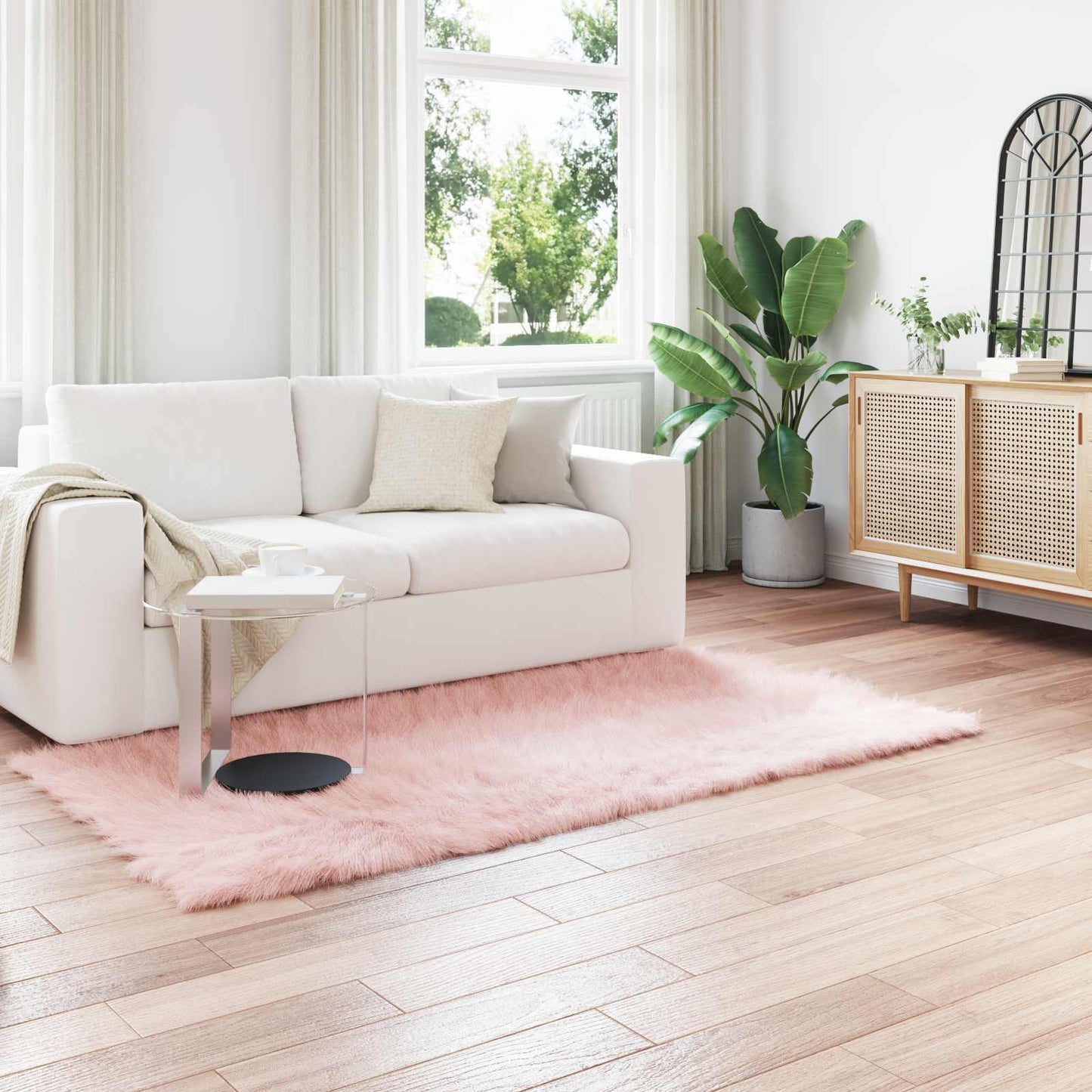 Faux Skinnmatte Tafalla Rosa 100 x 200 cm Polyester