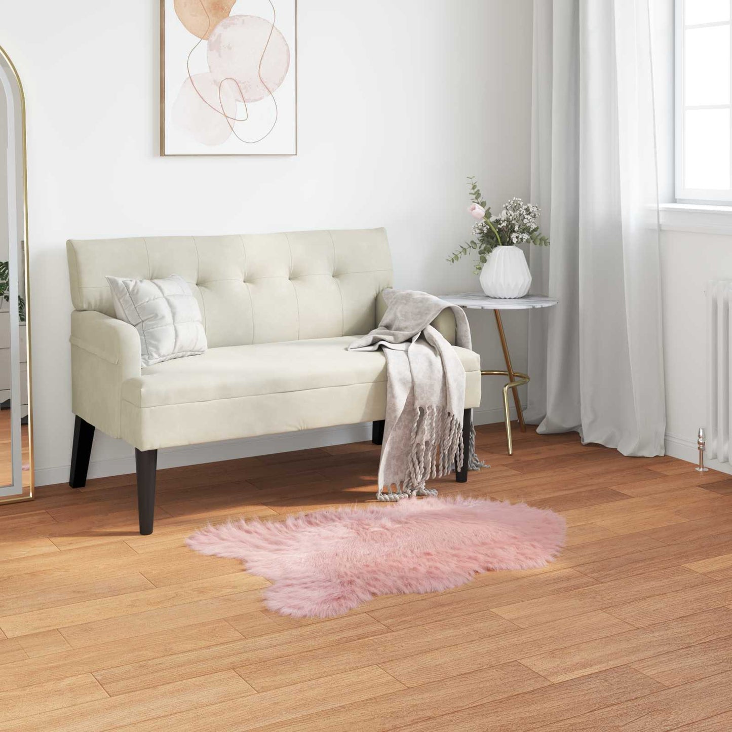 Fusk saueskinnteppe TAFALLA Rosa 60 x 90 cm Polyester