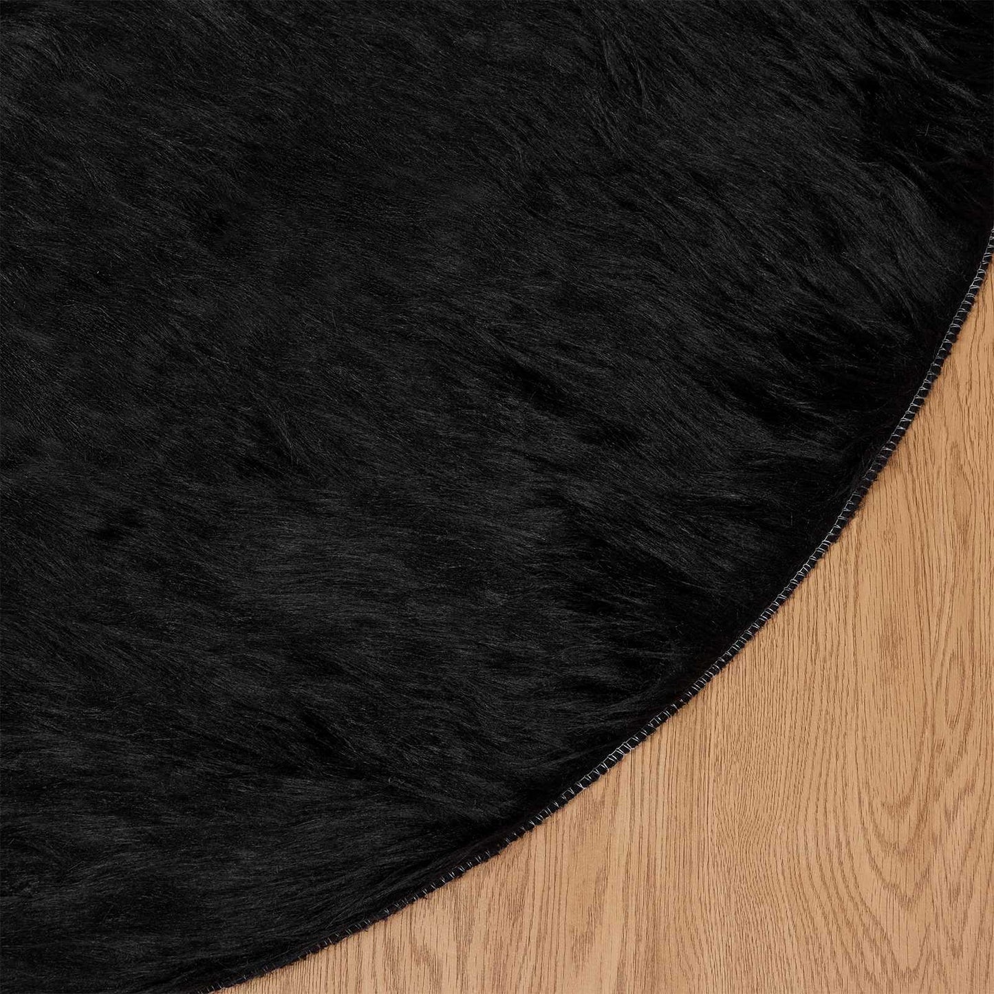 Fusk saueskinnteppe TAFALLA Svart Ø 100 cm Polyester