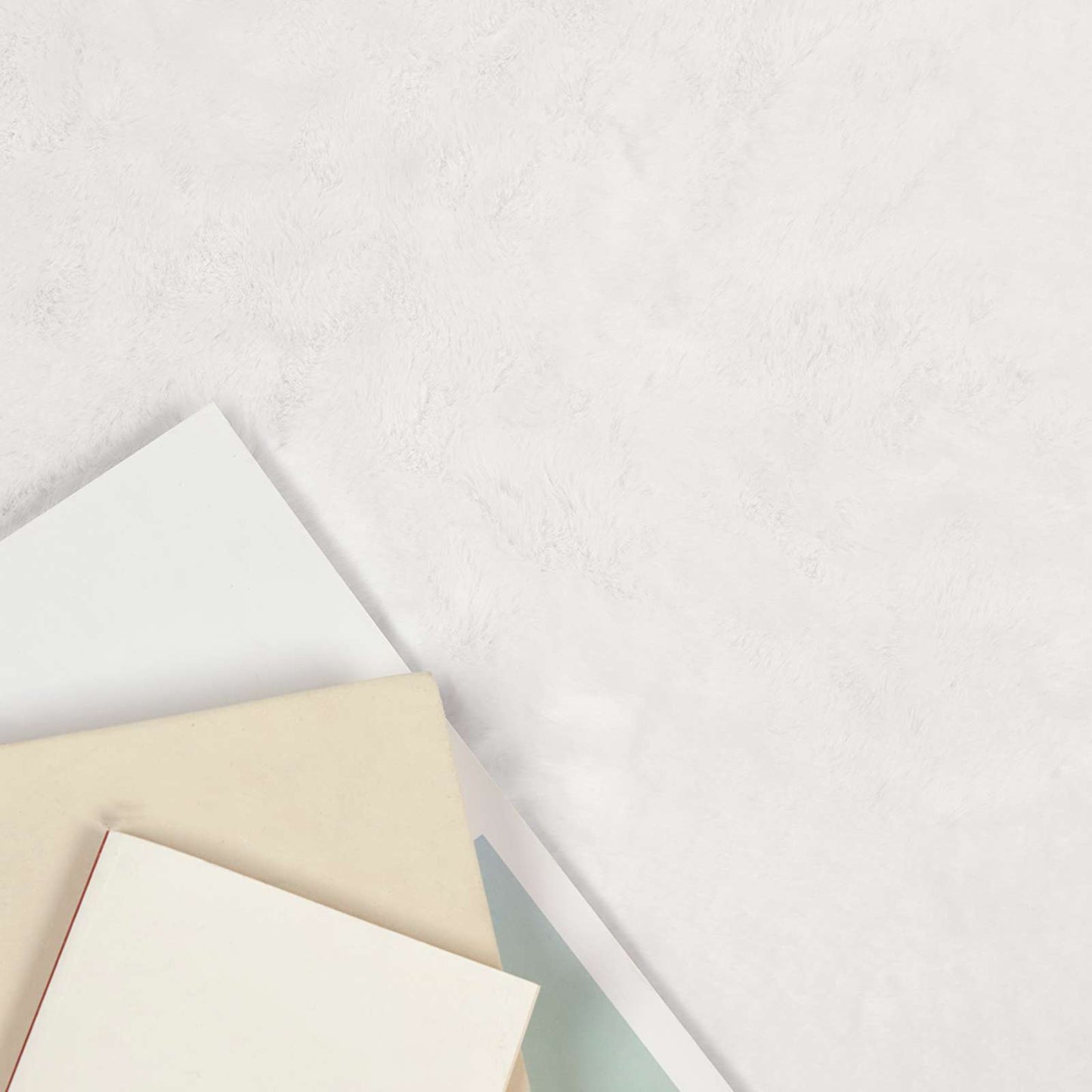 Anti-Sklisikker Fuskepels Teppet Olite Hvit 160 x 160 cm