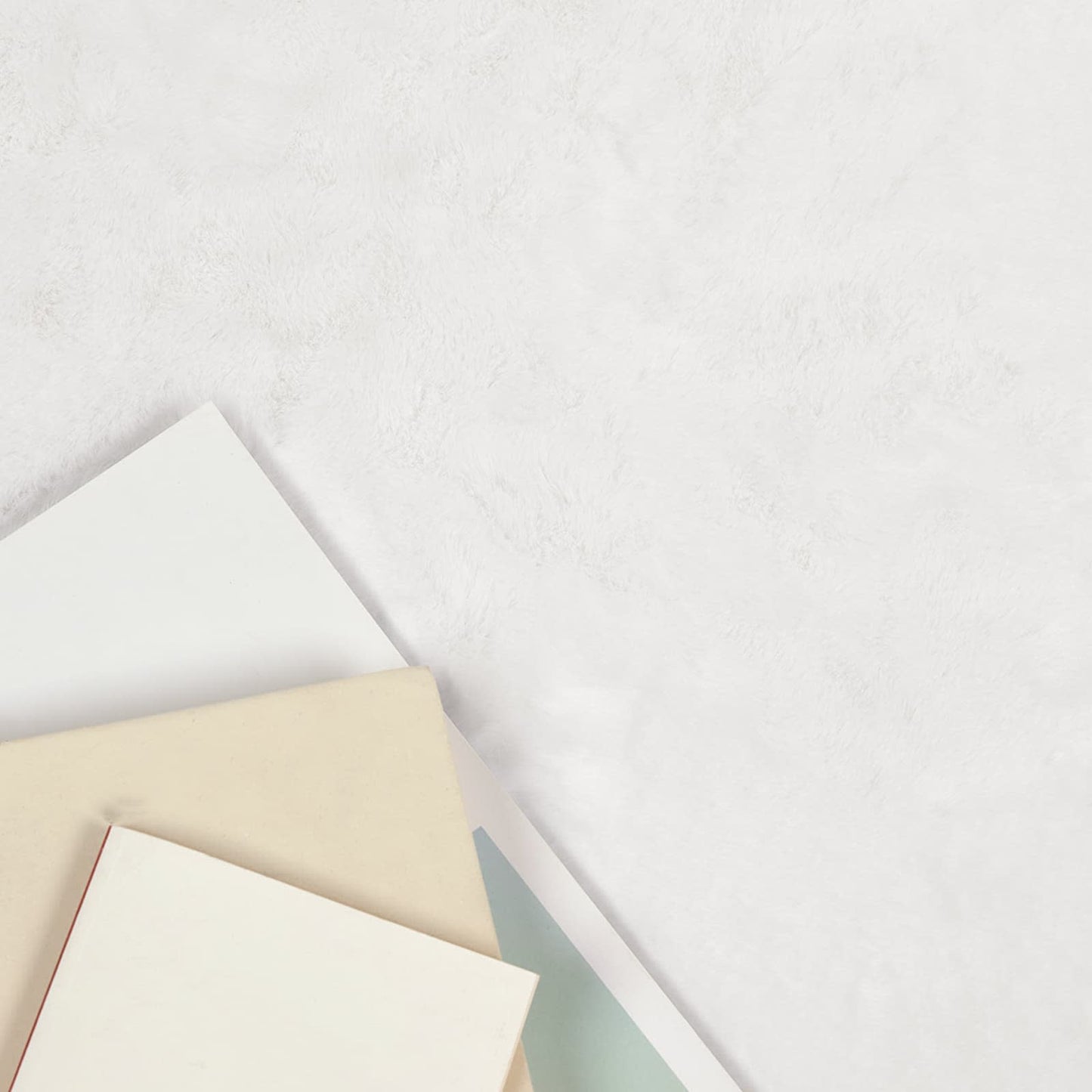 Anti-Sklisikker Fuskepels Teppet Olite Hvit Ø 160 cm Polyester