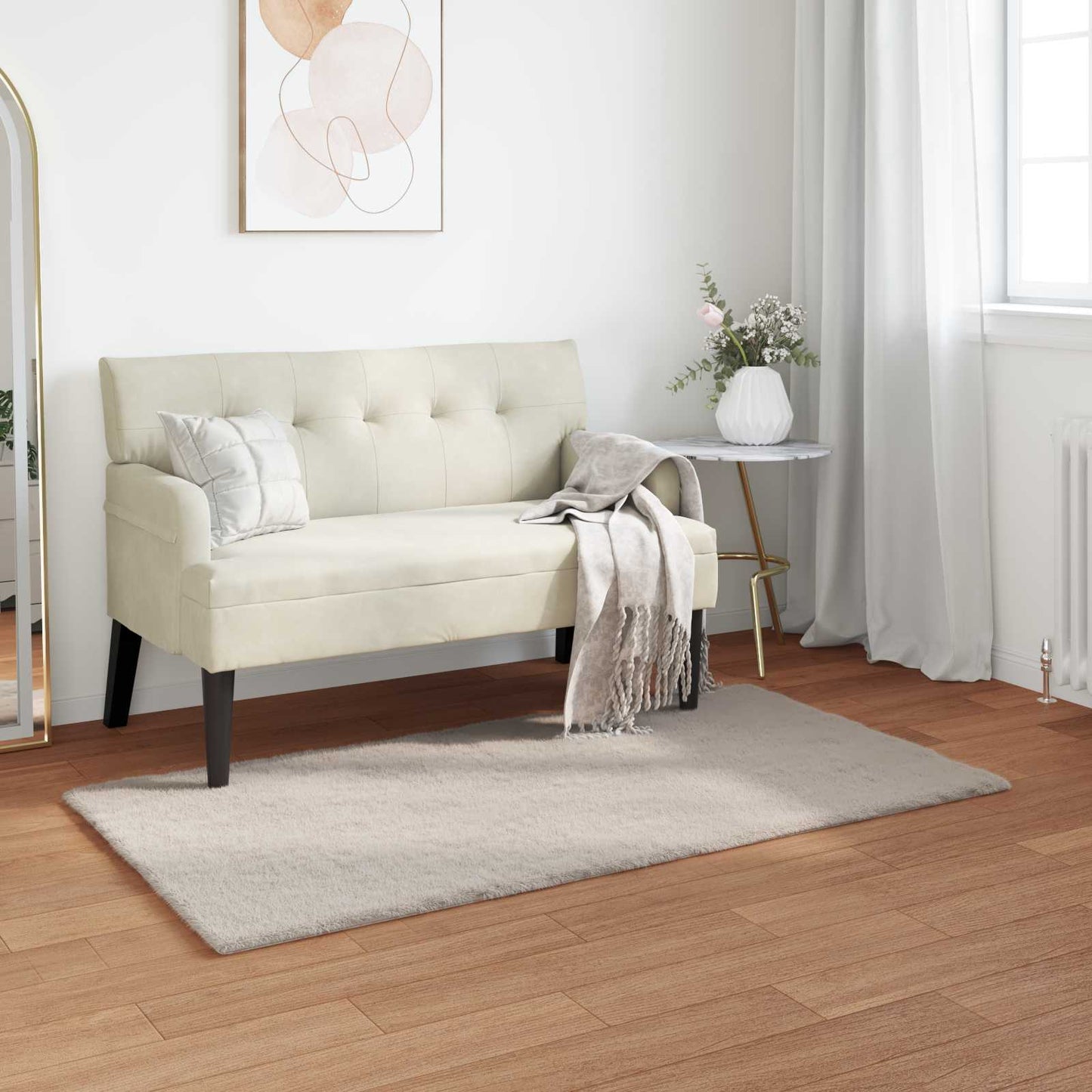 Skliikkerteppe i kunstig kaninpels OLITE Beige 60 x 110 cm