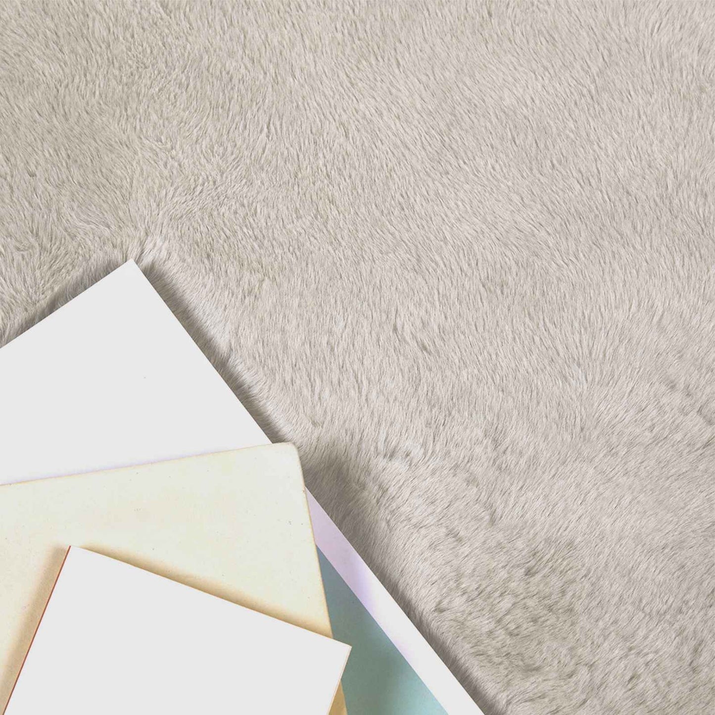 Skliikkerteppe i kunstig kaninpels OLITE Beige 80 x 150 cm
