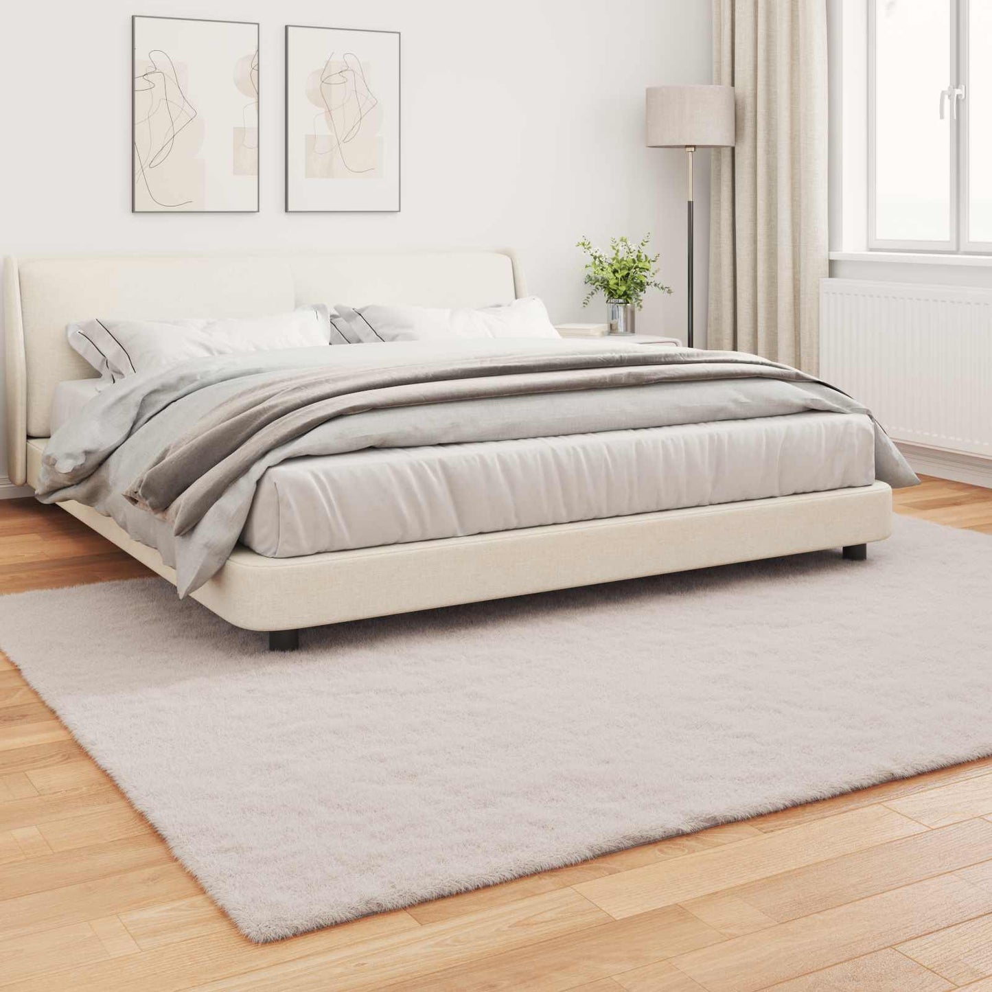 Skliikkerteppe i kunstig kaninpels OLITE Beige 200 x 280 cm