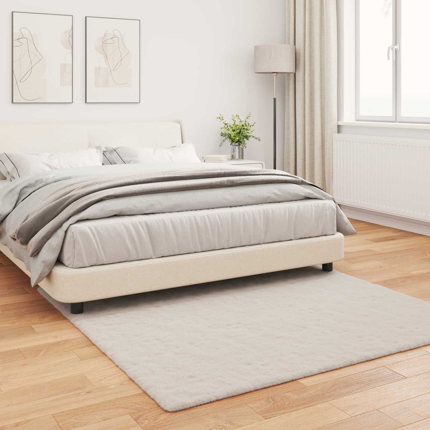 Skliikkerteppe i kunstig kaninpels OLITE Beige 160 x 160 cm
