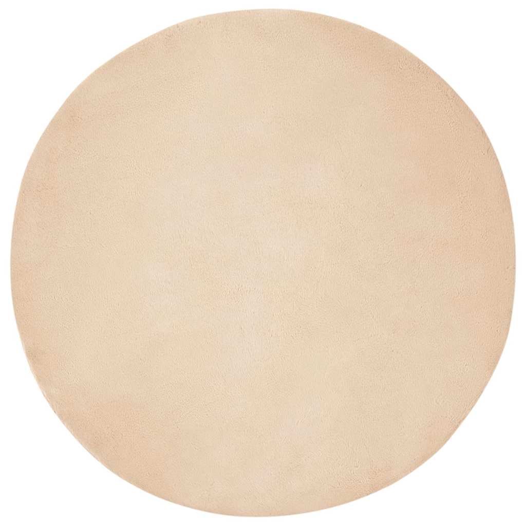 Skliikkerteppe i kunstig kaninpels OLITE Beige Ø 100 cm