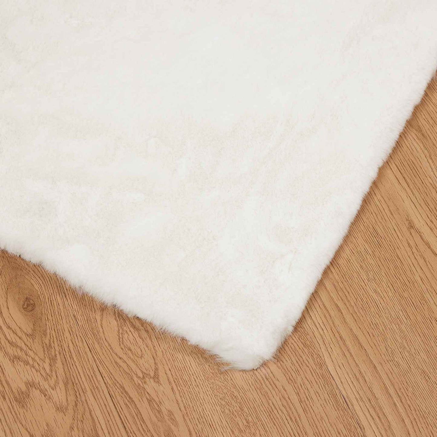 Skliikkerteppe i kunstig kaninpels OLITE Krem 160 x 160 cm
