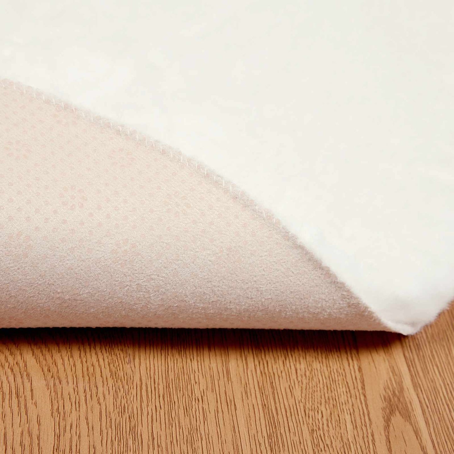 Skliikkerteppe i kunstig kaninpels OLITE Krem Ø 80 cm Polyester