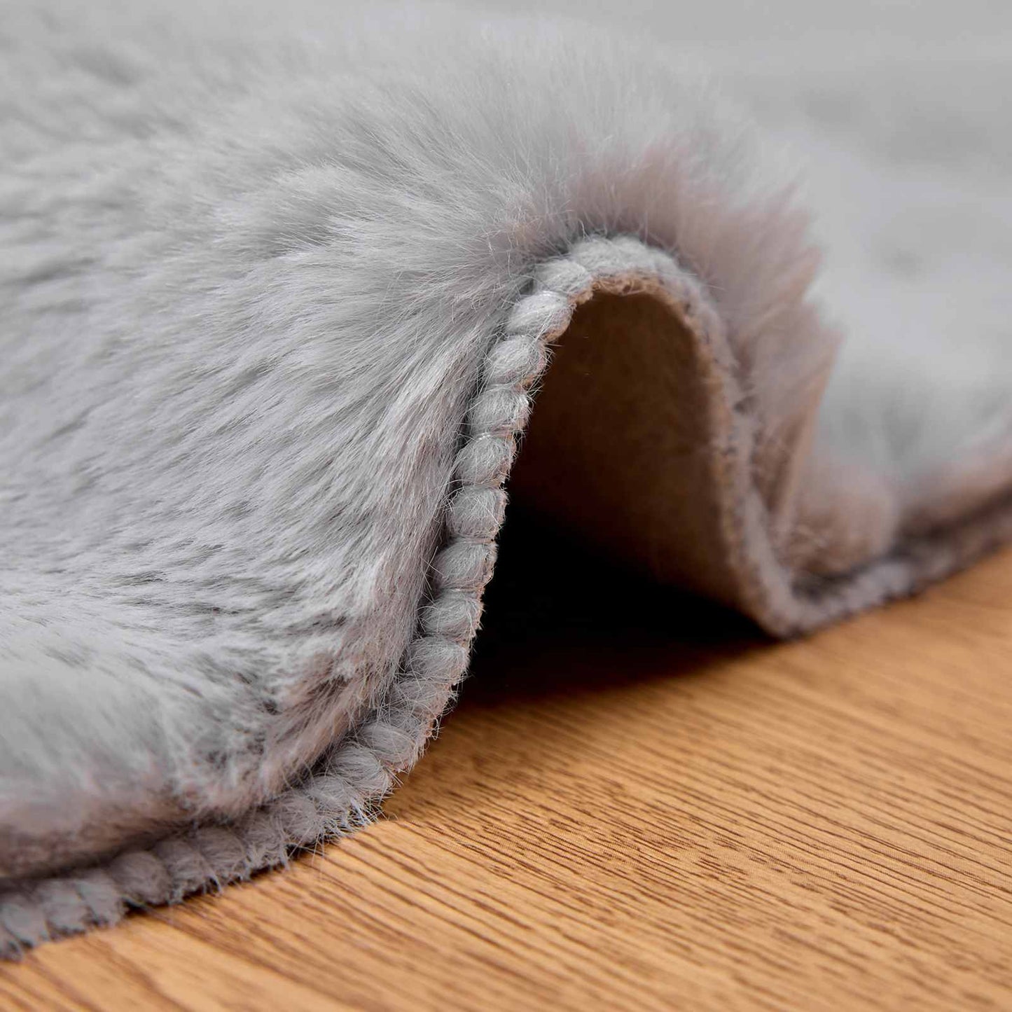 Skliikkerteppe i kunstig kaninpels OLITE Grå Ø 200 cm Polyester
