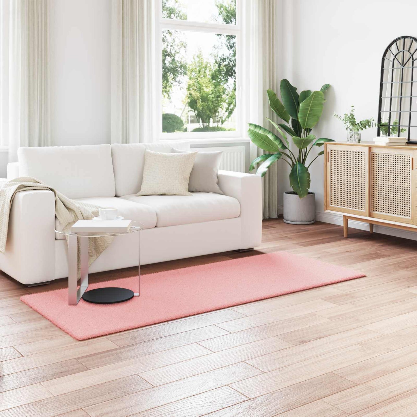 Skliikkerteppe i kunstig kaninpels OLITE Rosa 100 x 200 cm