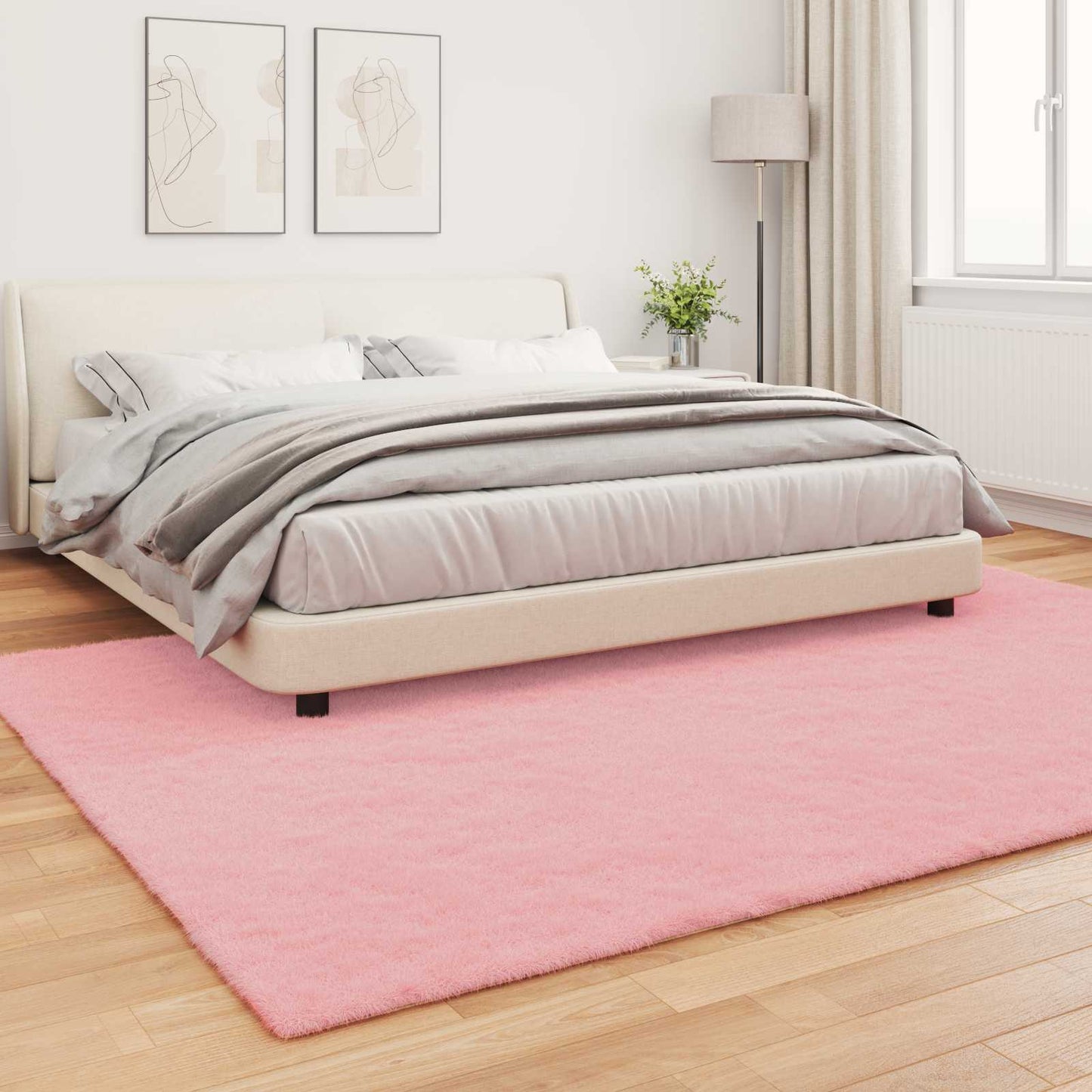 Skliikkerteppe i kunstig kaninpels OLITE Rosa 240 x 340 cm