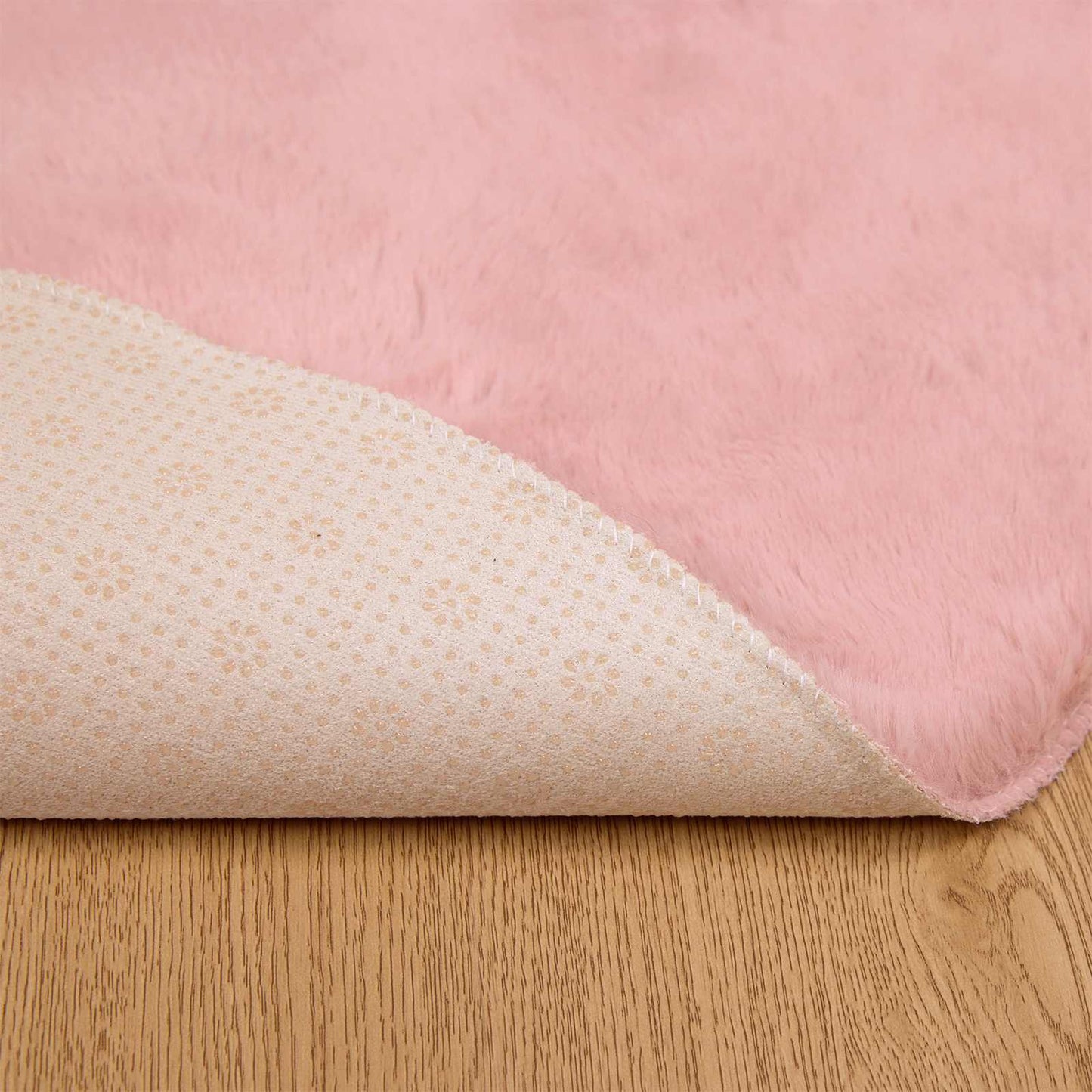 Skliikkerteppe i kunstig kaninpels OLITE Rosa Ø 80 cm Polyester