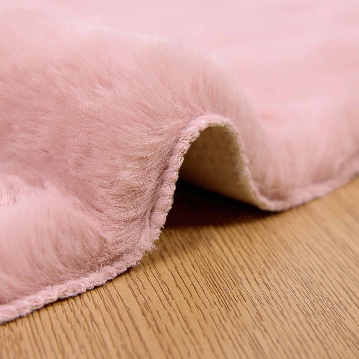 Skliikkerteppe i kunstig kaninpels OLITE Rosa Ø 200 cm