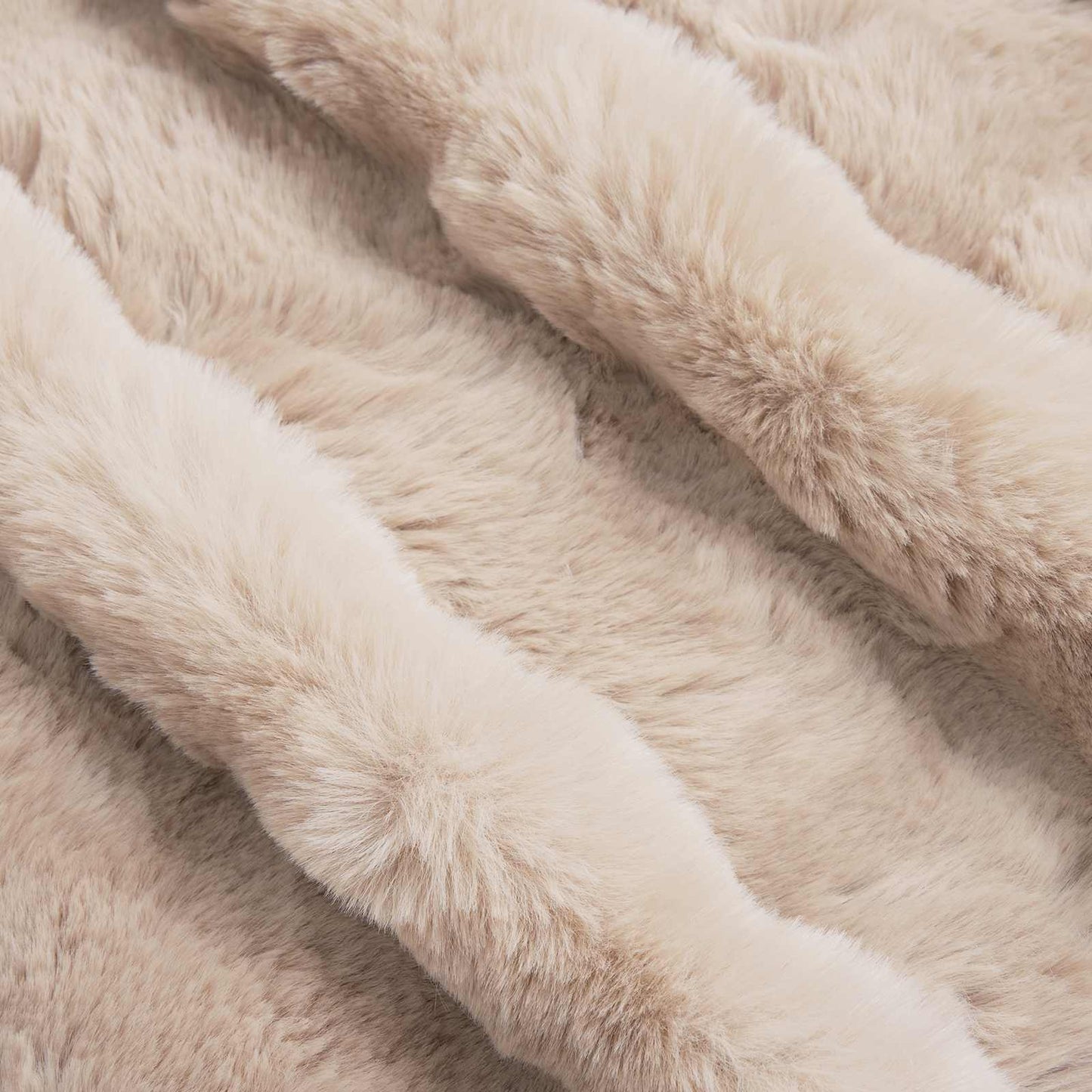 Skliikkerteppe / pledd i kunstig kaninpels Olite 4 pcs Beige