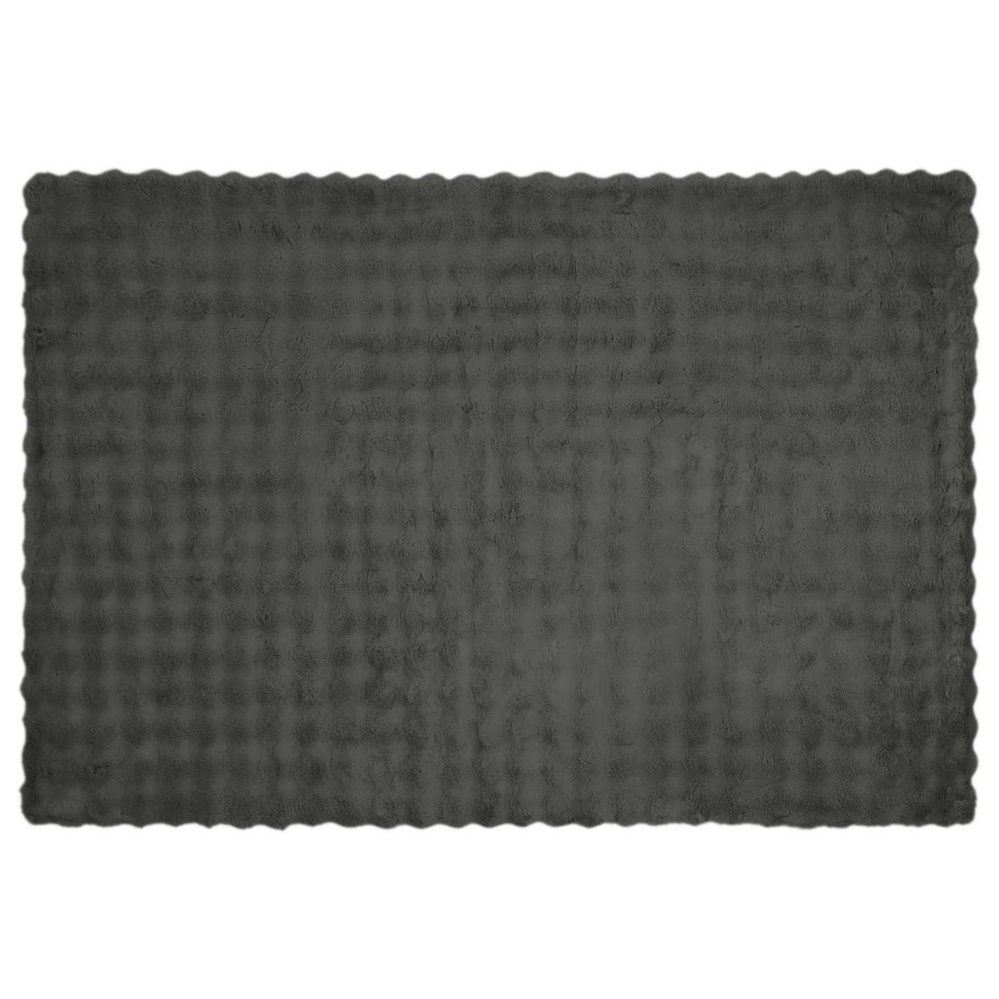 Skliikkerteppe / pledd i kunstig kaninpels Olite 4 pcs Mørkegrå