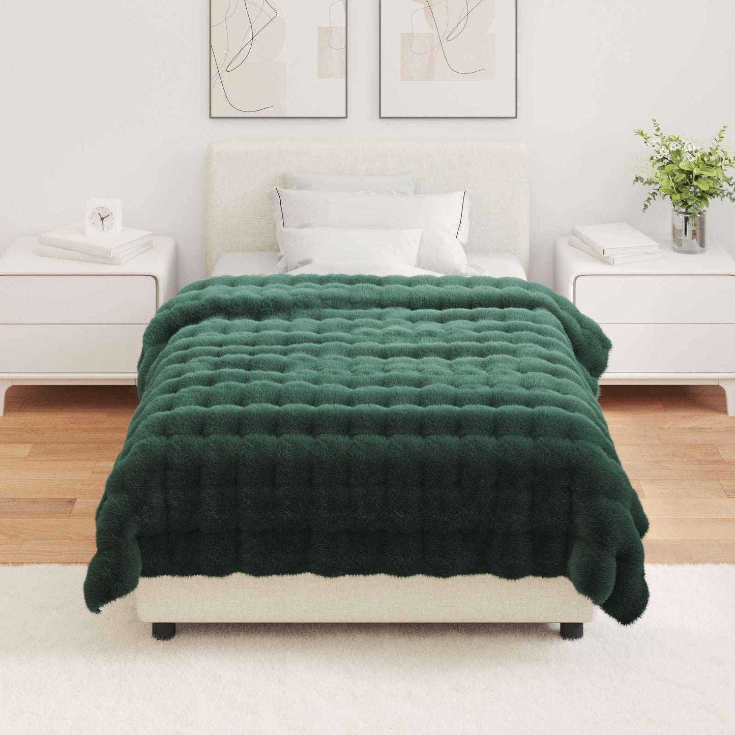 Skliikkerteppe / pledd i kunstig kaninpels Olite 4 pcs
