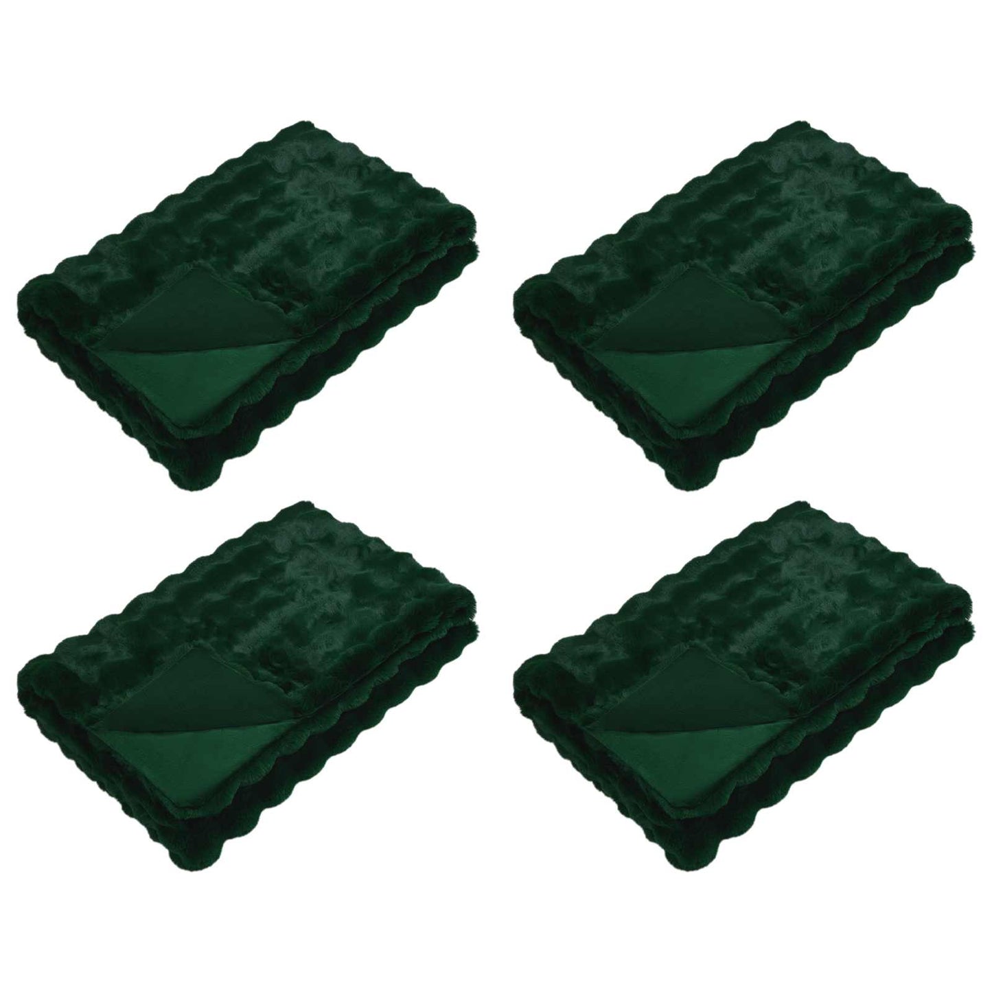 Skliikkerteppe / pledd i kunstig kaninpels Olite 4 pcs