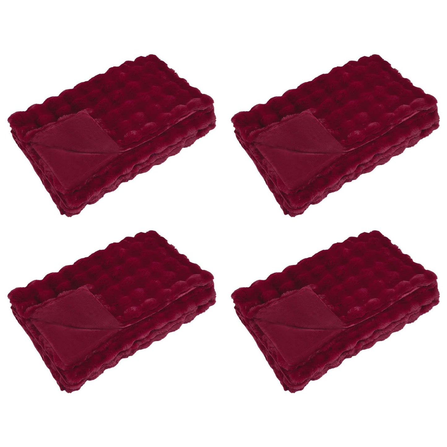 Skliikkerteppe / pledd i kunstig kaninpels Olite 4 pcs