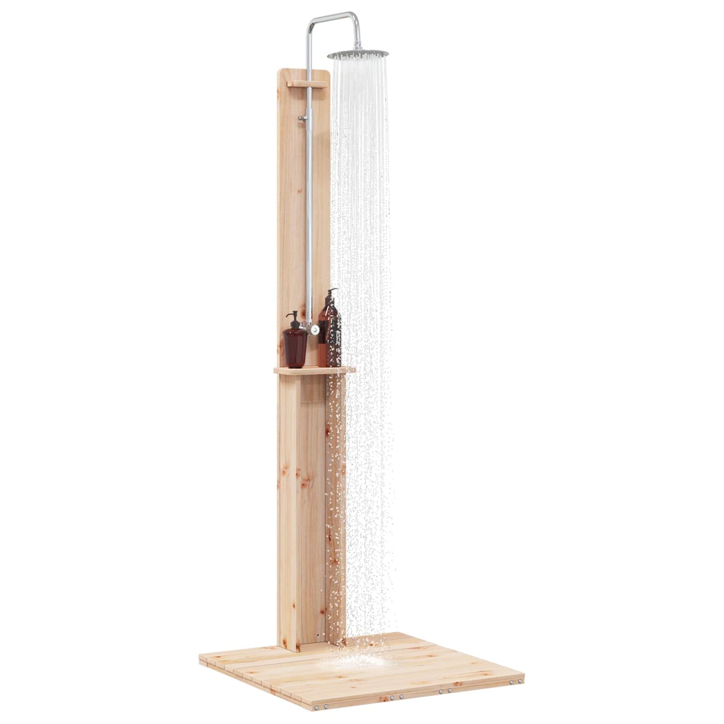 Utendørs dusj Naturlig 75 x 76 x 217 cm Massiv furu