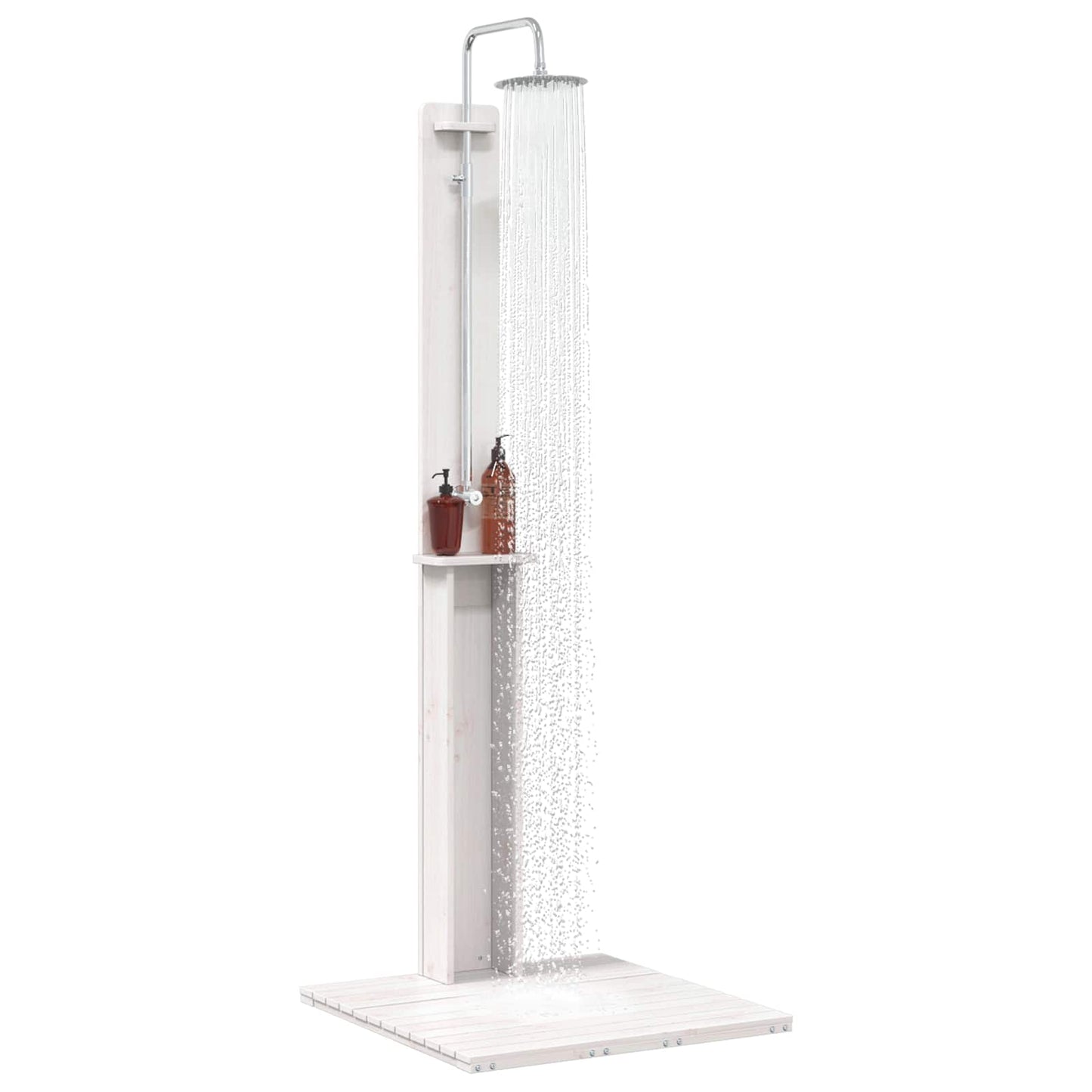 Utendørs dusj Hvit 75 x 76 x 217 cm Massiv furu