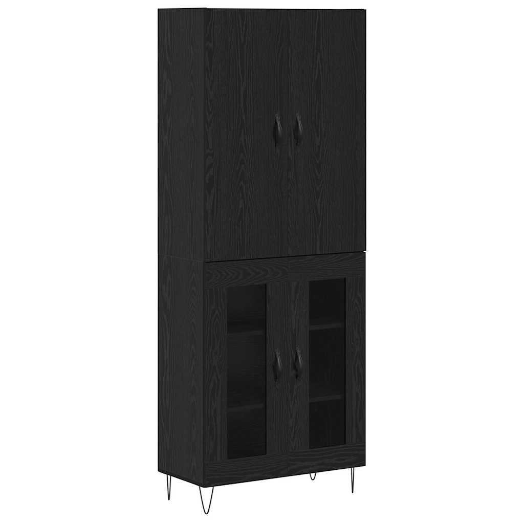 Høyskap 2 stk. Svart Eik 69,5 x 34 x 180 cm Konstruert tre