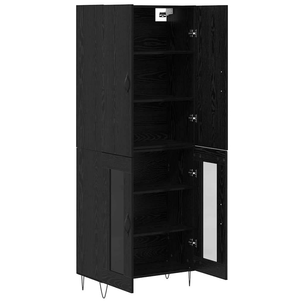 Høyskap 2 stk. Svart Eik 69,5 x 34 x 180 cm Konstruert tre