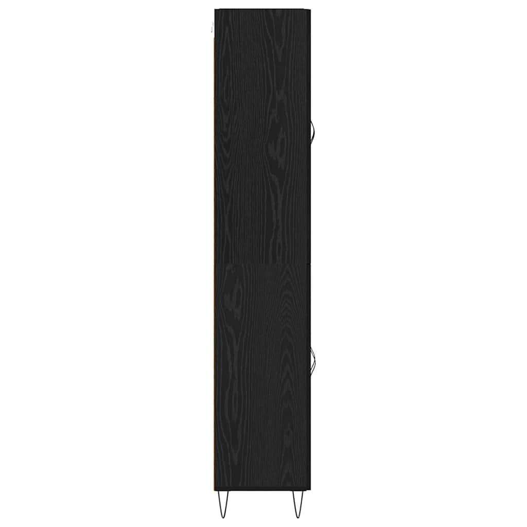 Høyskap 2 stk. Svart Eik 69,5 x 34 x 180 cm Konstruert tre