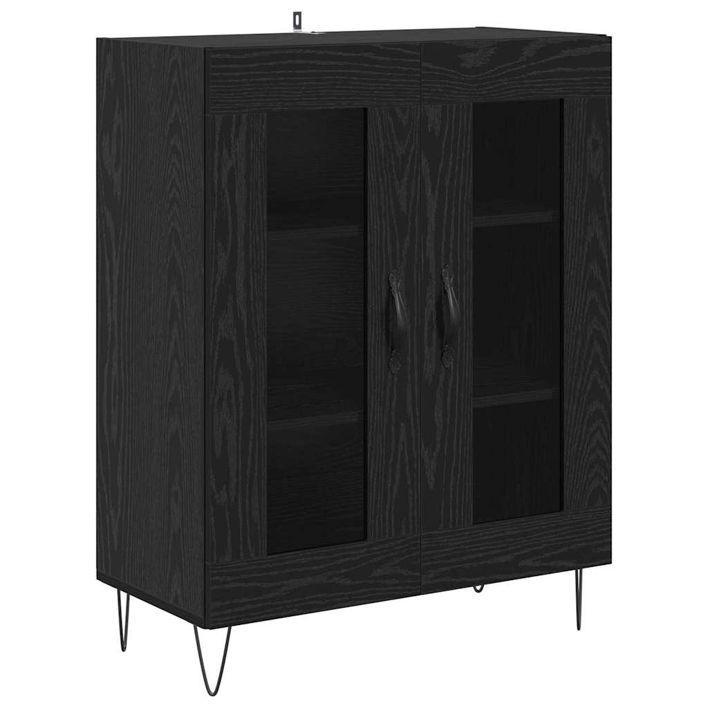 Høyskap 2 stk. Svart Eik 69,5 x 34 x 180 cm