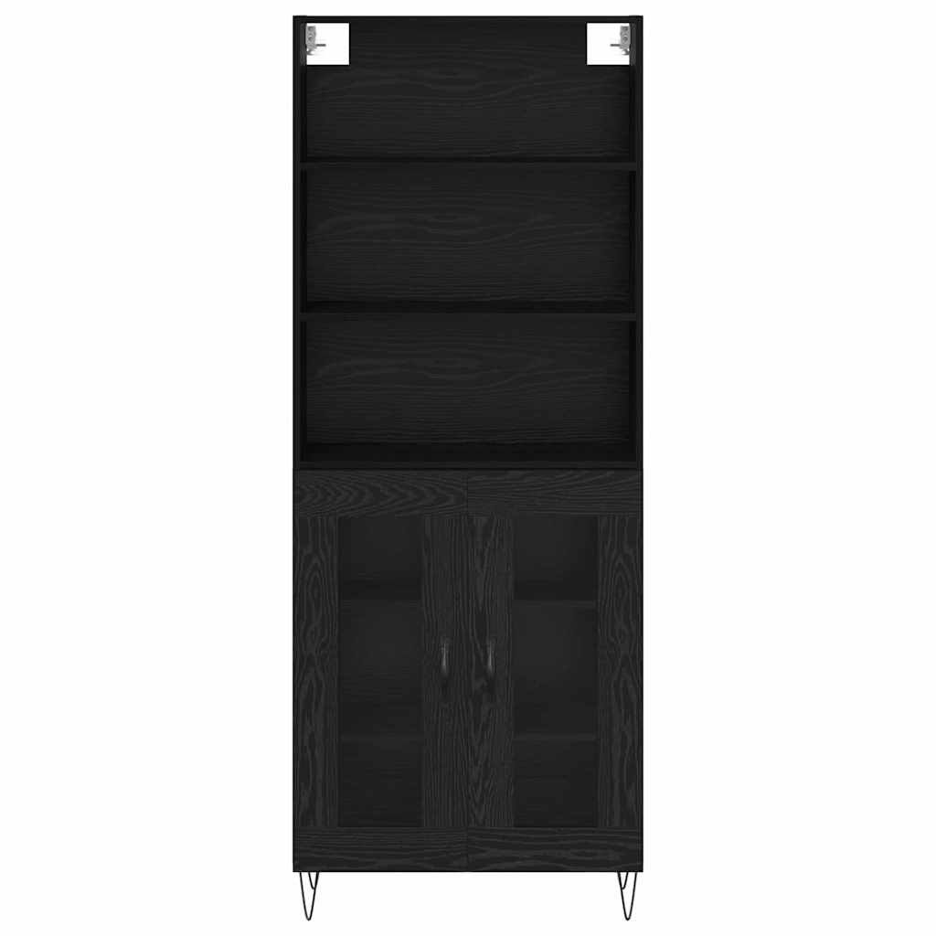 Høyskap 2 stk. Svart Eik 69,5 x 34 x 180 cm